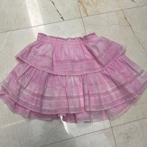 LoveShackFancy mini ruffle skirt in Hand Dyed pink Size Small